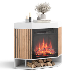 Vicco Caminetto elettrico Bianco 100 cm con effetto fiamma realistico e riscaldatore da 1800W