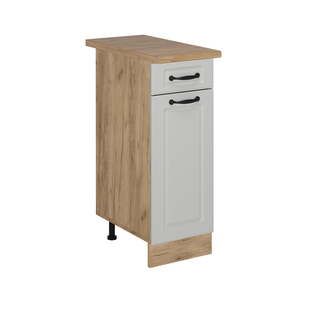 Vicco Mobiletto base per cucina Bianco casa di campagna 30 cm , PL Rovere