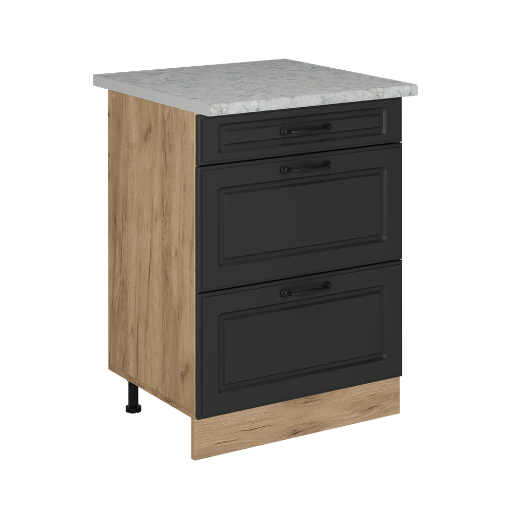 Vicco Mobiletto base per cucina Antracite casa di campagna 60 cm PL Marmo