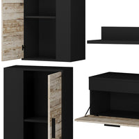 Vicco Parete attrezzata Antracite/beige Set di 4 pezzi