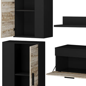 Vicco Parete attrezzata Antracite/beige Set di 4 pezzi