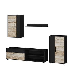 Vicco Parete attrezzata Antracite/beige Set di 4 pezzi