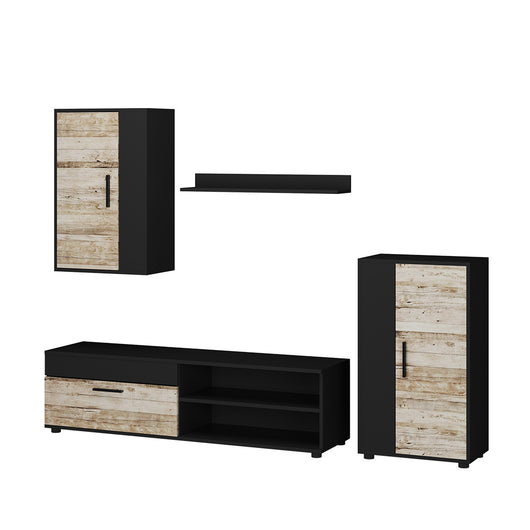 Vicco Parete attrezzata Antracite/beige Set di 4 pezzi