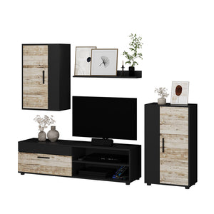 Vicco Parete attrezzata Antracite/beige Set di 4 pezzi