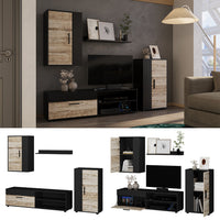 Vicco Parete attrezzata Antracite/beige Set di 4 pezzi