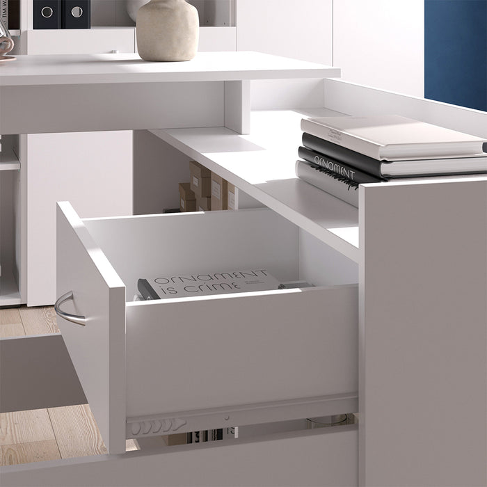 Vicco Scrivania ad angolo Bianco 135 x 77 cm con cassetto