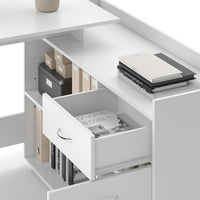 Vicco Scrivania ad angolo Bianco 135 x 77 cm con cassetto