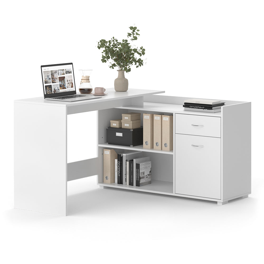 Vicco Scrivania ad angolo Bianco 135 x 77 cm con cassetto