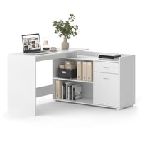 Vicco Scrivania ad angolo Bianco 135 x 77 cm con cassetto