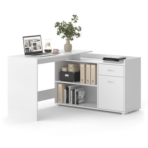 Vicco Scrivania ad angolo Bianco 135 x 77 cm con cassetto