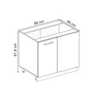 Vicco Mobile ad angolo cucina Calcestruzzo 86 cm , PL Antracite