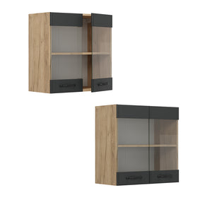 Vicco Mobile da cucina in vetro Antracite casa di campagna 60 cm