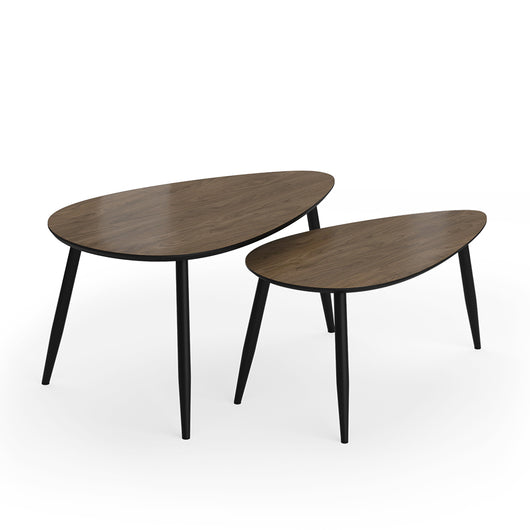 Vicco Set di tavolini Noce/nero 98 x 60 cm Set, 2 parti