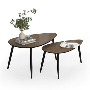 Vicco Set di tavolini Noce/nero 98 x 60 cm Set, 2 parti