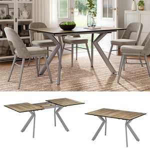 Vicco Tavolo da pranzo Rovere rustico/grigio 140 x 90 cm estensibile