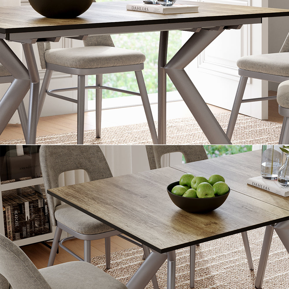 Vicco Tavolo da pranzo Rovere rustico/grigio 140 x 90 cm estensibile