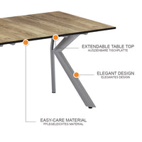 Vicco Tavolo da pranzo Rovere rustico/grigio 140 x 90 cm estensibile