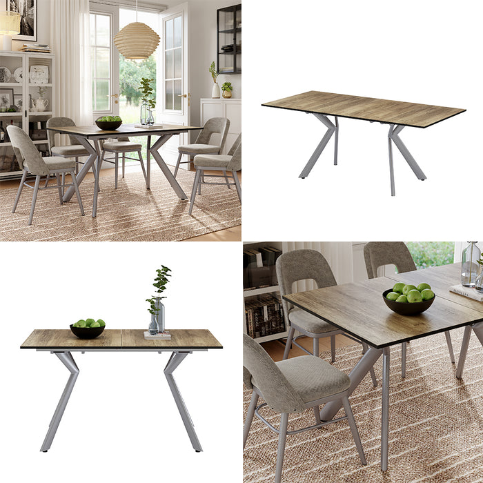 Vicco Tavolo da pranzo Rovere rustico/grigio 140 x 90 cm estensibile