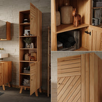 Vicco Mobile da bagno Bambù 40 x 177 cm con 2 porte