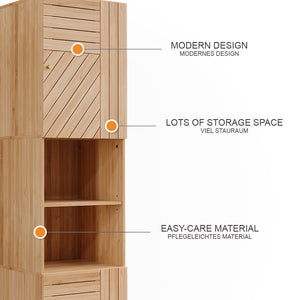 Vicco Mobile da bagno Bambù 40 x 177 cm con 2 porte