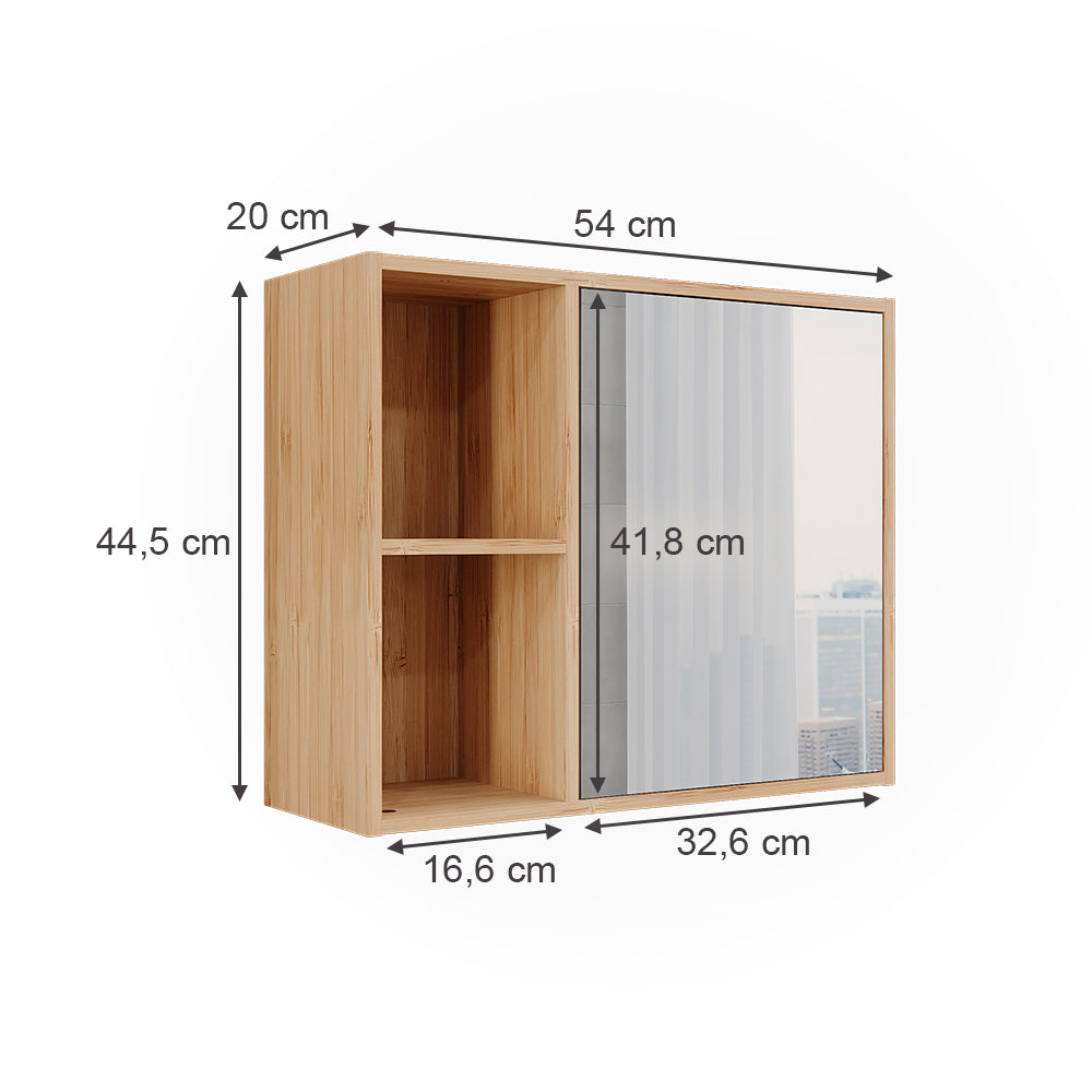 Vicco Mobile a specchio per il bagno Bambù 54 x 44.5 cm con specchio
