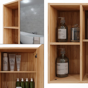 Vicco Mobile a specchio per il bagno Bambù 54 x 44.5 cm con specchio