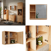 Vicco Mobile a specchio per il bagno Bambù 54 x 44.5 cm con specchio