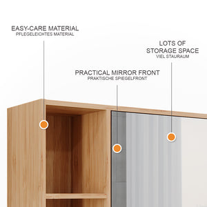 Vicco Mobile a specchio per il bagno Bambù 54 x 44.5 cm con specchio