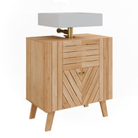 Vicco Mobiletto per lavabo Bambù 60 x 65 cm con 2 porte