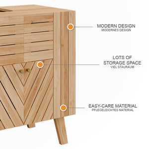 Vicco Mobiletto per lavabo Bambù 60 x 65 cm con 2 porte