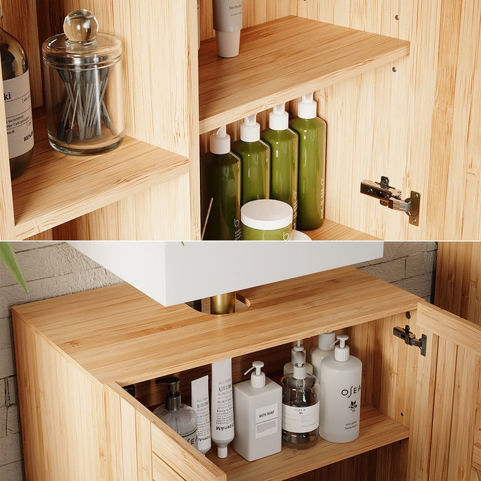 Vicco Set di mobili da bagno Bambù 2 parti