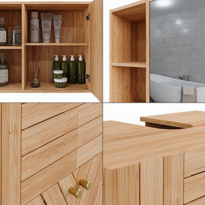 Vicco Set di mobili da bagno Bambù 2 parti