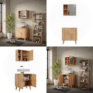 Vicco Set di mobili da bagno Bambù 2 parti