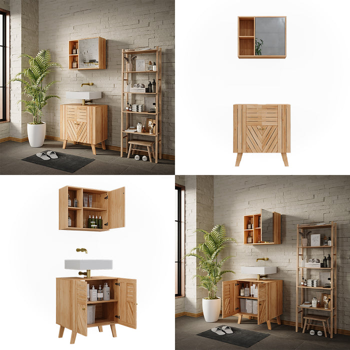 Vicco Set di mobili da bagno Bambù 2 parti