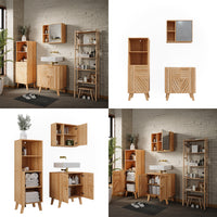 Vicco Set di mobili da bagno Bambù 3 pezzi, con cabinet midi