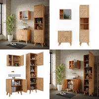 Vicco Set di mobili da bagno Bambù 3 parti, con colonna