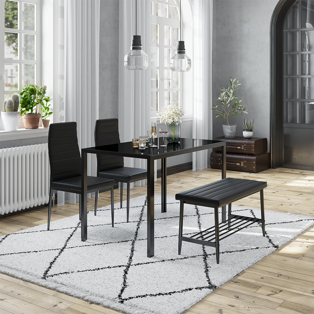 Vicco Panca ad angolo per la sala da pranzo Nero 85 x 35 cm