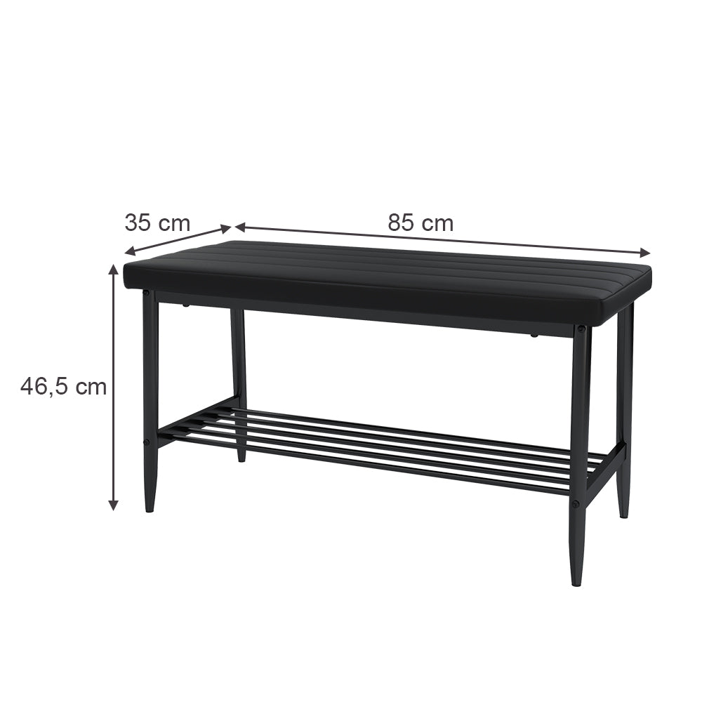 Vicco Panca ad angolo per la sala da pranzo Nero 85 x 35 cm