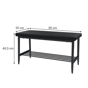 Vicco Panca ad angolo per la sala da pranzo Nero 85 x 35 cm