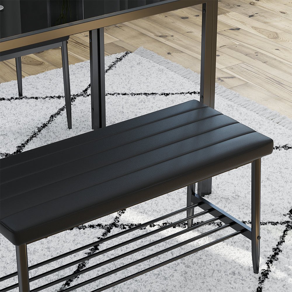 Vicco Panca ad angolo per la sala da pranzo Nero 85 x 35 cm