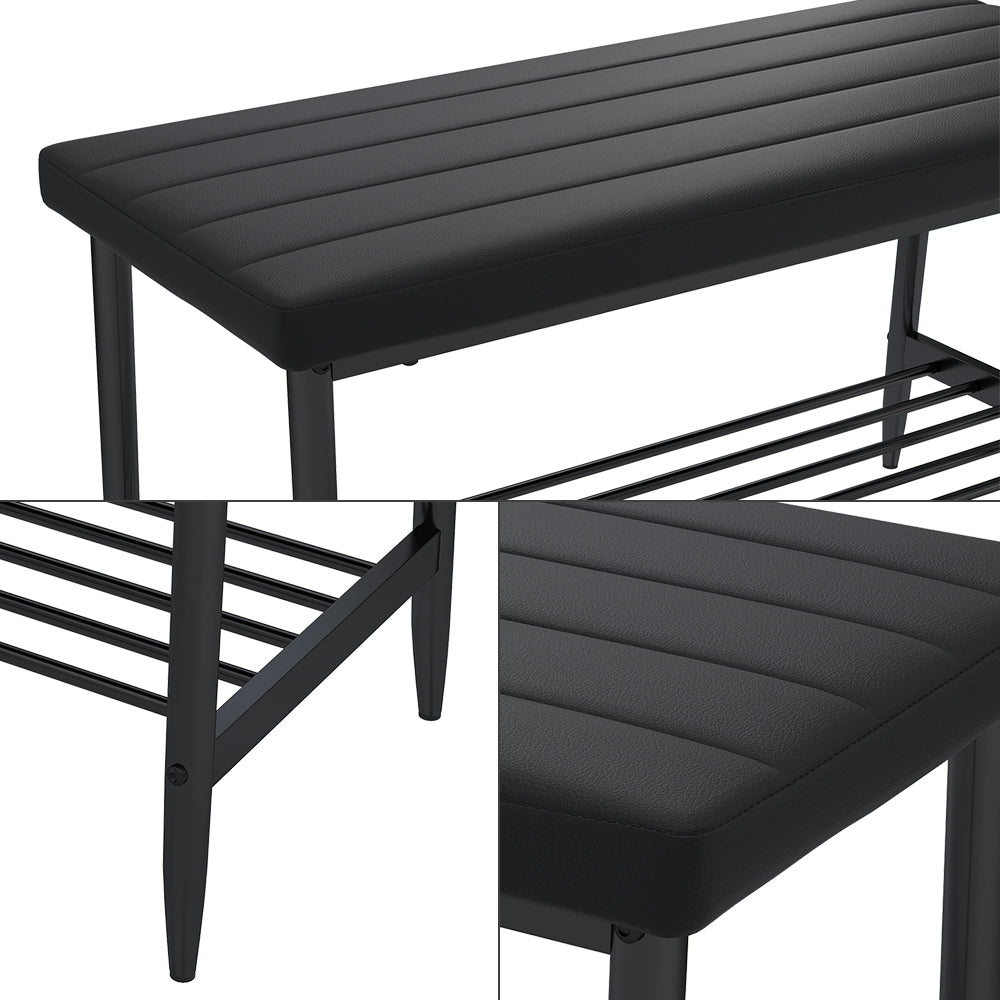 Vicco Panca ad angolo per la sala da pranzo Nero 85 x 35 cm