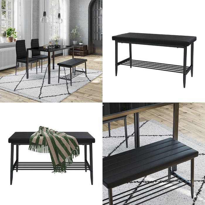 Vicco Panca ad angolo per la sala da pranzo Nero 85 x 35 cm