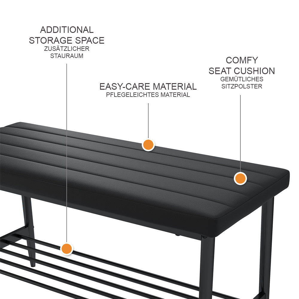 Vicco Panca ad angolo per la sala da pranzo Nero 85 x 35 cm