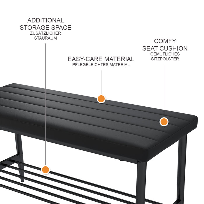 Vicco Panca ad angolo per la sala da pranzo Nero 85 x 35 cm