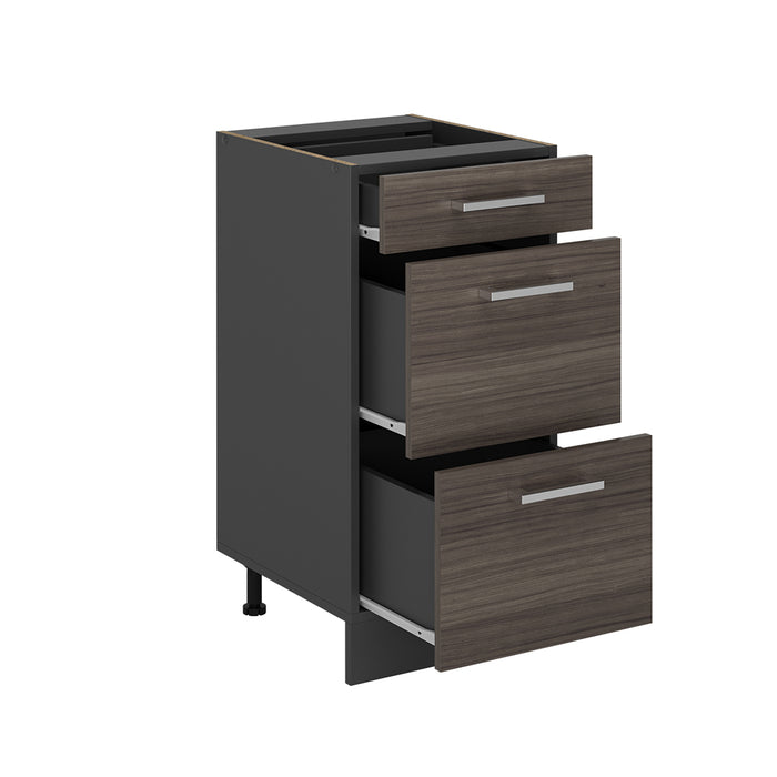 Vicco Mobiletto base per cucina Grigio nobile 40 cm con cassetti, PL Rovere