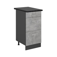 Vicco Mobiletto base per cucina Calcestruzzo 40 cm con cassetti, PL Antracite