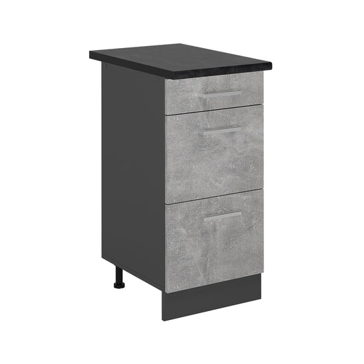 Vicco Mobiletto base per cucina Calcestruzzo 40 cm con cassetti, PL Antracite