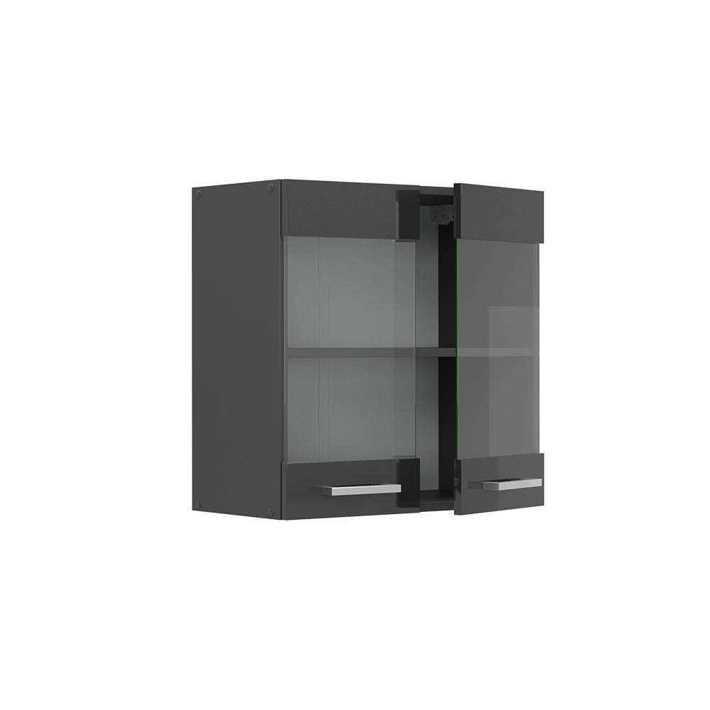 Vicco Mobile da cucina in vetro Antracite lucido 60 cm