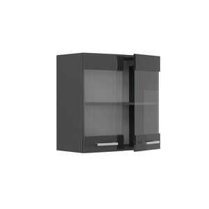 Vicco Mobile da cucina in vetro Antracite lucido 60 cm