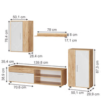 Vicco Parete attrezzata GKO/Bianco Set di 4 pezzi